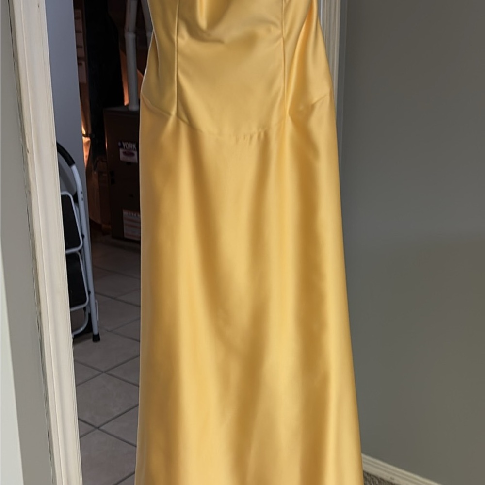 Alfred Angelo Gold Strapless Cowl Neck Gown